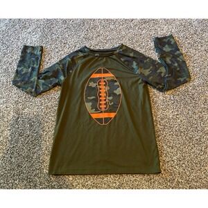 Jumping Beans Boys Army Green Camo Football Long Sleeve Athletic Shirt Size 8